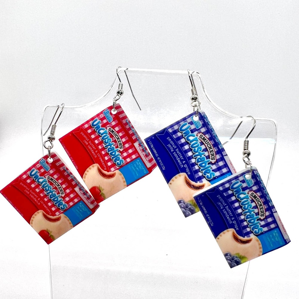 UnCrustables Earrings - Sandwich Earrings - Teacher Earrings - Mom Earrings